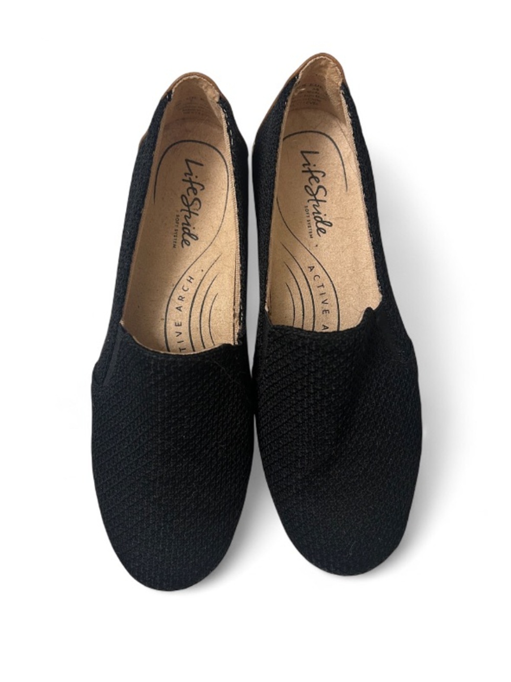 Life Stride Black Knit Slip On Loafer Size 6 - Picture 3 of 9